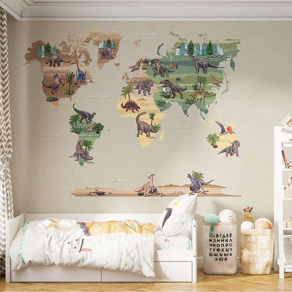 Papel de Parede com Mapa Mundi Infantil FANTÁSTICO – STIXX® Adesivos  Criativos