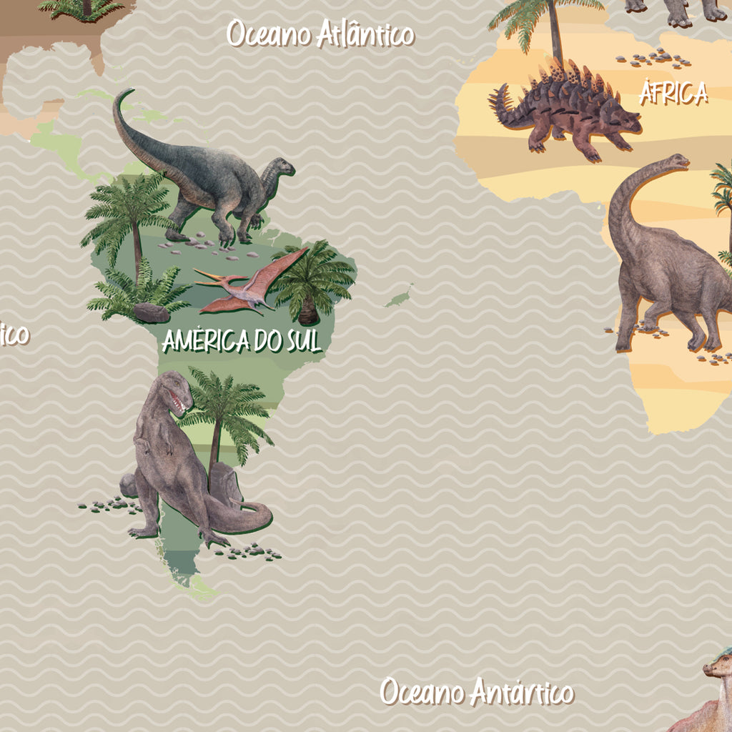 Papel De Parede Adesivo Mapa Mundi Dinos Stixx® Adesivos Criativos 3340